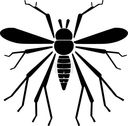 Mosquito - silueta minimalista y simple - ilustración vectorial