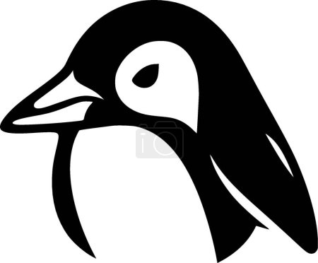 Pingüino - silueta minimalista y simple - ilustración vectorial