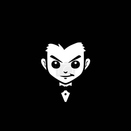 Vampire - black and white vector illustration