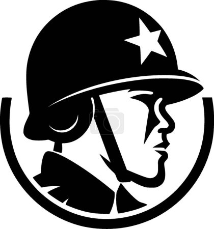 Illustration for Veteran - minimalist and flat logo - vector illustration - Royalty Free Image