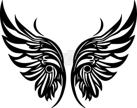 Wings - minimalist and flat logo - vector illustration