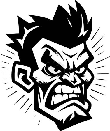 Zombie - black and white vector illustration