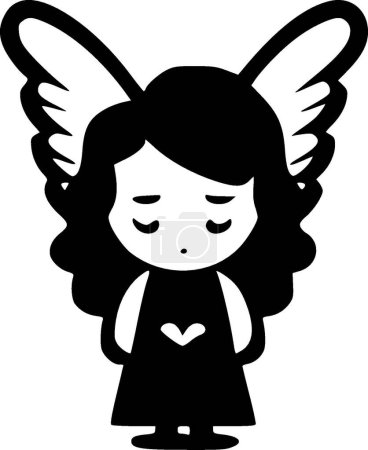Angel - minimalist and flat logo - vector illustration