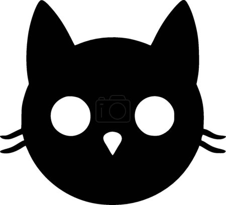 Illustration for Cat - black and white vector illustration - Royalty Free Image