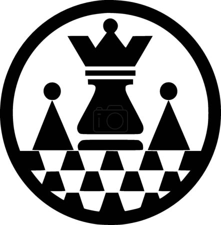 Schach - Schwarz-Weiß-Ikone - Vektorillustration