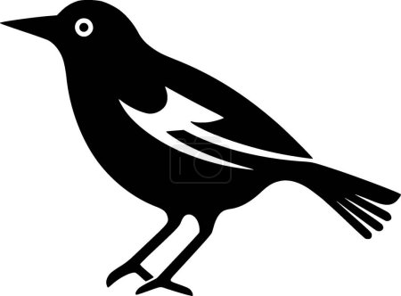 Crow - minimalist and simple silhouette - vector illustration