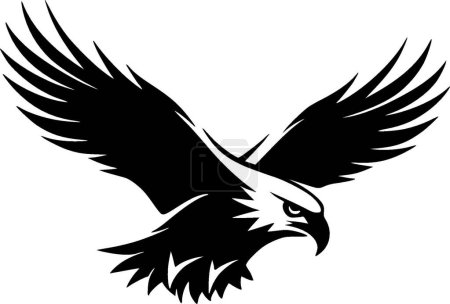 Eagle - black and white vector illustration