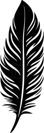 Pluma - icono aislado en blanco y negro - ilustración vectorial