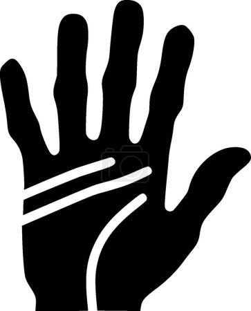 Illustration for Hand - black and white vector illustration - Royalty Free Image
