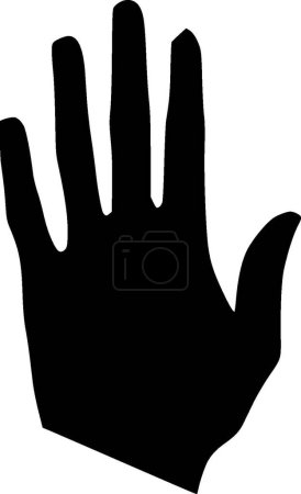 Hand - black and white isolated icon - vector illustration
