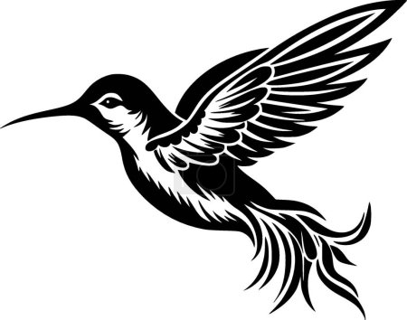 Hummingbird - minimalist and simple silhouette - vector illustration