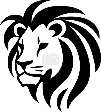 Lion - black and white isolated icon - vector illustration