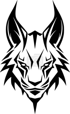 Téléchargez les illustrations : Lynx - icône isolée en noir et blanc - illustration vectorielle - en licence libre de droit
