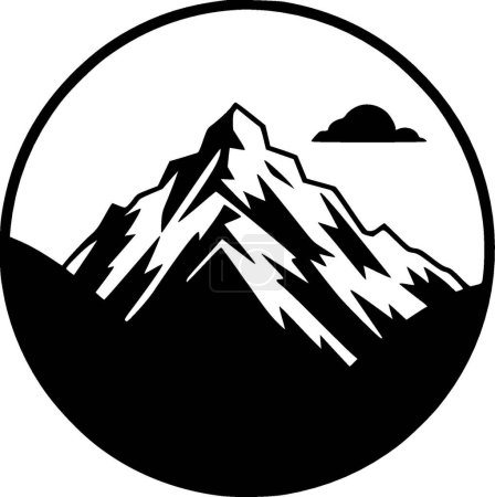 Montañas - silueta minimalista y simple - ilustración vectorial