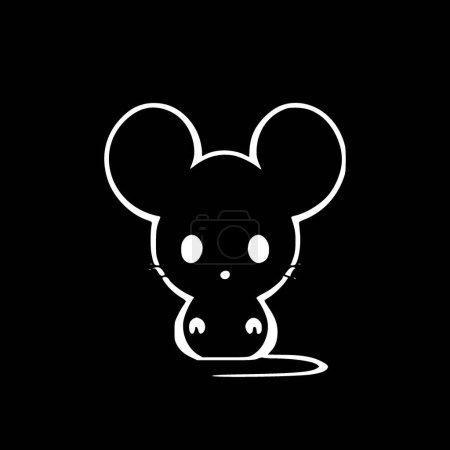 Mouse - minimalist and simple silhouette - vector illustration