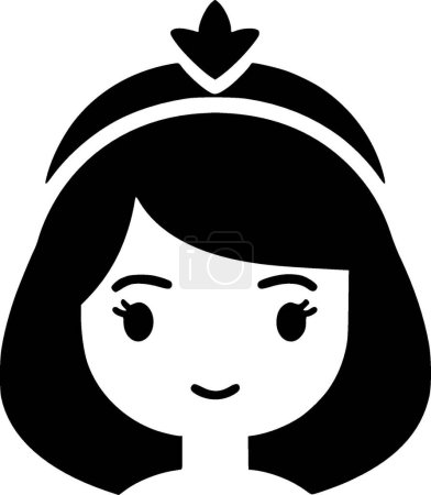 Princesse - silhouette minimaliste et simple - illustration vectorielle