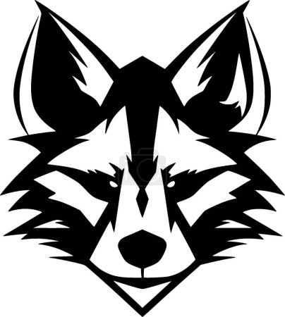 Raccoon - minimalist and flat logo - vector illustration