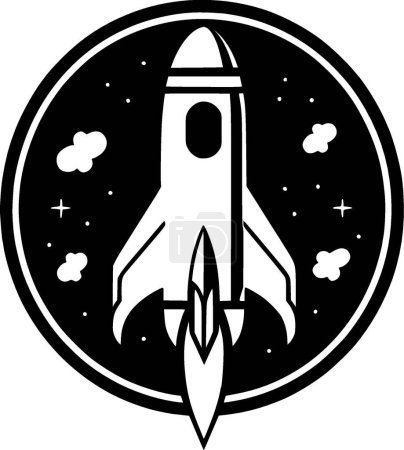 Illustration for Rocket - minimalist and flat logo - vector illustration - Royalty Free Image