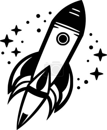 Rakete - minimalistisches und flaches Logo - Vektorillustration