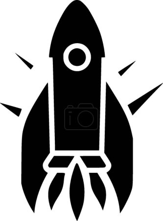 Fusée - logo minimaliste et plat - illustration vectorielle