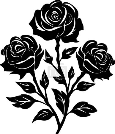 Téléchargez les illustrations : Roses - logo vectoriel de haute qualité - illustration vectorielle idéale pour t-shirt graphique - en licence libre de droit