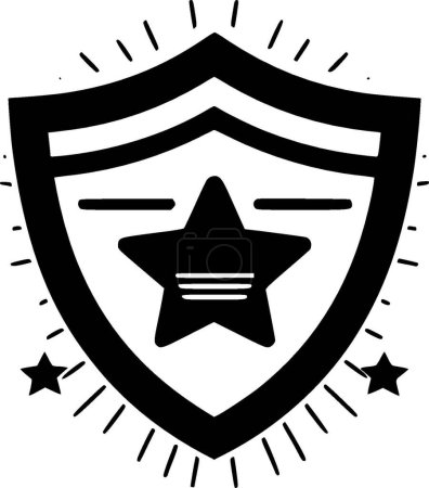 Shield - schwarz-weißes Icon - Vektorillustration