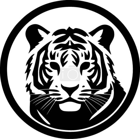 Tigerbaby - schwarz-weiße Vektorillustration