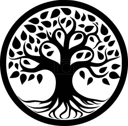 Tree of life - minimalist and flat logo - vector illustration