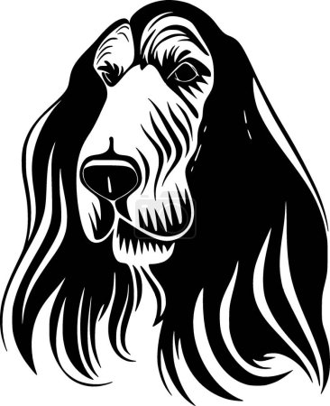 Afghan hound - minimalist and flat logo - vector illustration