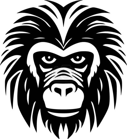 Baboon - minimalist and flat logo - vector illustration