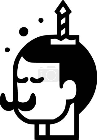 Illustration for Birthday - minimalist and flat logo - vector illustration - Royalty Free Image