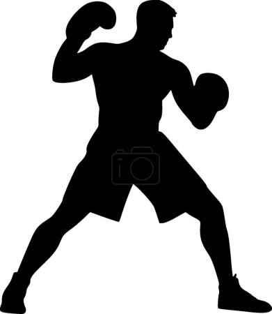 Boxing - minimalist and simple silhouette - vector illustration