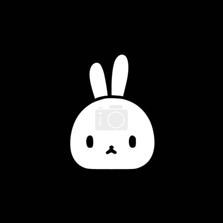 Illustration for Bunny face - minimalist and flat logo - vector illustration - Royalty Free Image