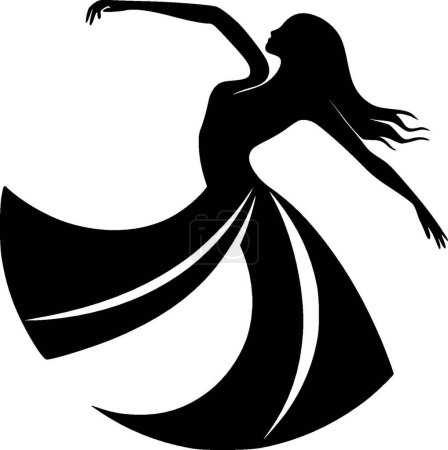 Dance - minimalist and simple silhouette - vector illustration