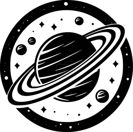 Galaxy - black and white vector illustration