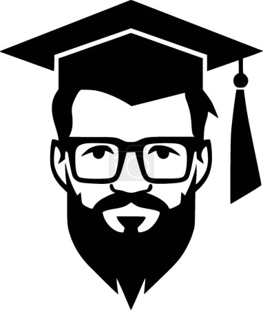 Illustration for Grad - black and white isolated icon - vector illustration - Royalty Free Image