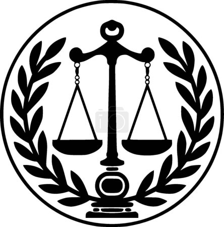 Justicia - logo minimalista y plano - ilustración vectorial