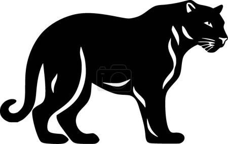 Léopard - icône isolée en noir et blanc - illustration vectorielle