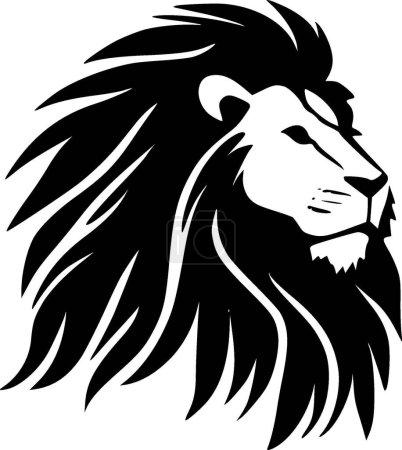 Löwe - schwarz-weißes Icon - Vektorillustration