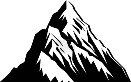 Illustration for Mountain range - black and white vector illustration - Royalty Free Image