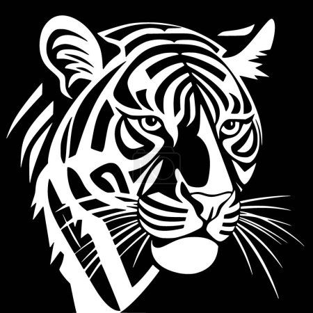 Ocelot - black and white isolated icon - vector illustration