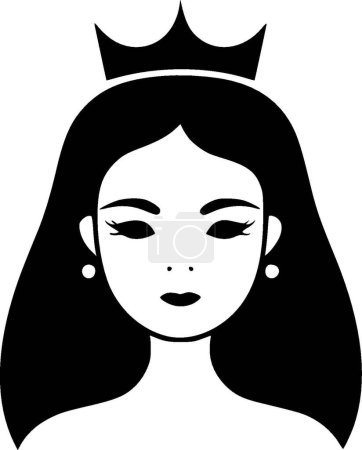 Princess - minimalist and flat logo - vector illustration