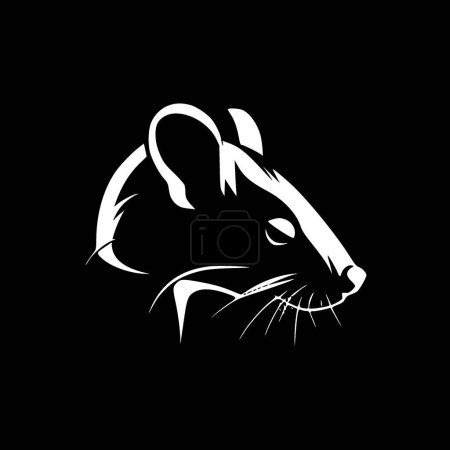 Rat - black and white vector illustration