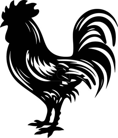 Rooster - minimalist and simple silhouette - vector illustration