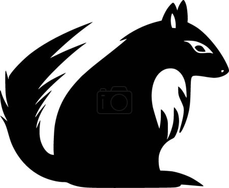Illustration for Skunk - minimalist and flat logo - vector illustration - Royalty Free Image