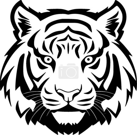 Téléchargez les illustrations : Tigre - logo plat et minimaliste - illustration vectorielle - en licence libre de droit