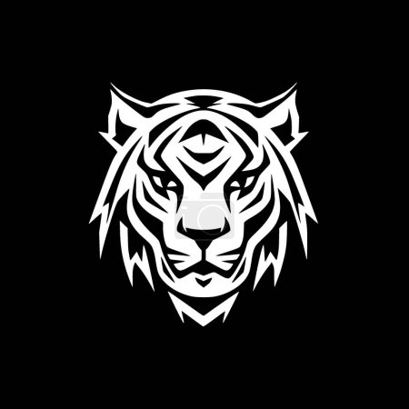 Tiger - minimalist and flat logo - vector illustration
