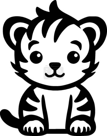 Tiger baby - silhouette minimaliste et simple - illustration vectorielle