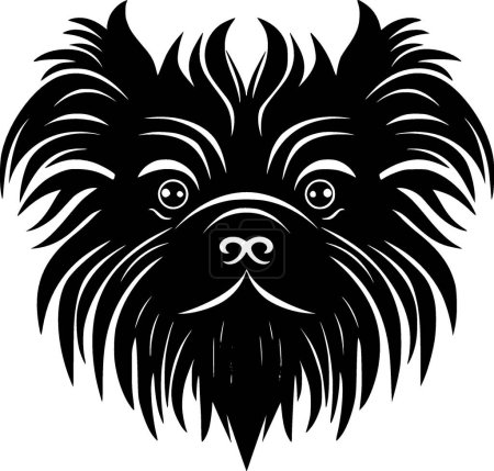 Affenpinscher - logo plat et minimaliste - illustration vectorielle