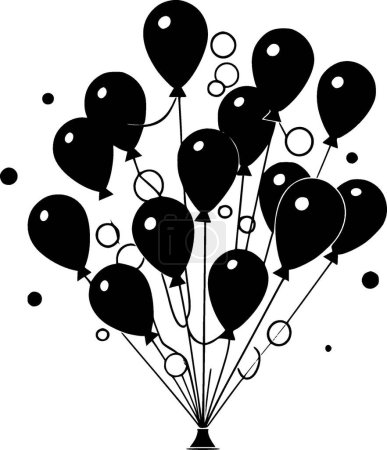Téléchargez les illustrations : Ballons - silhouette minimaliste et simple - illustration vectorielle - en licence libre de droit